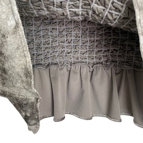 Petersyn X Revolve Mini Dress Benson Win Dress Metallic Velvet Silver S - Picture 10 of 16